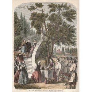 LITWA. Dożynki; rys. A. Auclair (Carauli), 1861; drzew. szt. kolor., podklejony papierem, st. bdb…