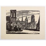 KRÓL Zdzisław, GDAŃSK. Podmłyńska Street; signed by the author in pencil, interwar period; linocut parti...