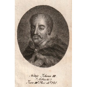 JAN III SOBIESKI (King of Poland from 1674 to 1696). Bust in an oval; drawing by D. Chodowiecki; origin…