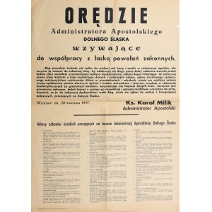 WROCŁAW. A poster appealing to women to join religious orders, along with the address…