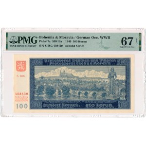 Bohemia &amp; Moravia - 100 Korunas 1940 * P7a * imperforated