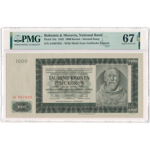 Bohemia &amp; Moravia - 1,000 Korunas 1942 * P15a * imperforated * Top Pop