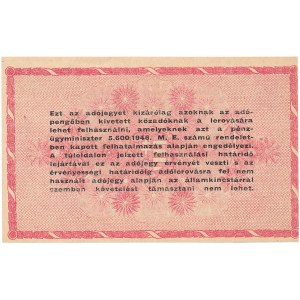 Ungarn – 1.000.000 (Egymillió) Adópengő 1946 * P140b * Wappen verkehrt herum!
