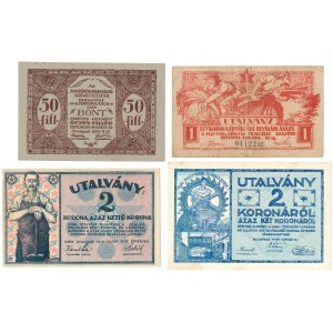 Węgry - Budapest - zestaw 4 bonów zakładowych 1919-1920