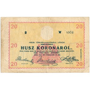 Hungary - Pécs - 20 Korona 1919