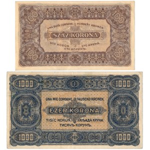 Hungary - 100 + 1,000 Korona 1923 * P73b, 75a