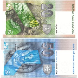 Slovensko – 20 + 50 korún 2000 * P34-35 * Millennium