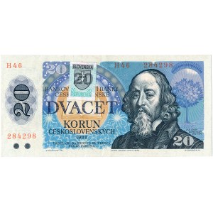 Slovensko – 20 korún 1988/1993 * P15 * s známkou (zberateľská)
