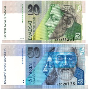 Slowakei – 20 + 50 Kronen 1993 * P20a-21a