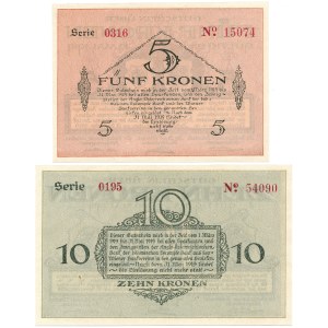 Podmokly-Děčín - Bodenbach-Tetschen - 5+10 Kronen 1918