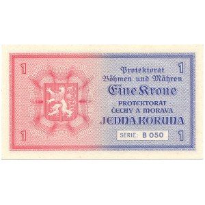Čechy a Morava – 1 koruna ND/1940 * P3a * série B 050