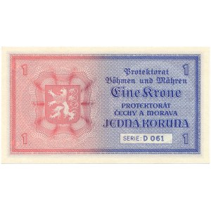Bohemia &amp; Moravia - 1 Koruna ND/1940 * P3a * Series D 061