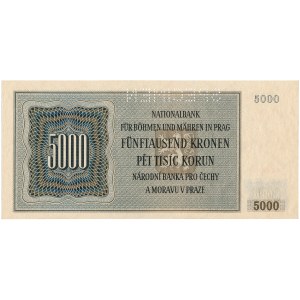 Boemia e Moravia - 5000 corone 1944 * P17s * SPECIMEN