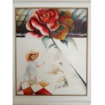 Alina Dorada-Krawczyk (b. 1952),Untitled (Surrealist composition with a rose and a girl), 1992.