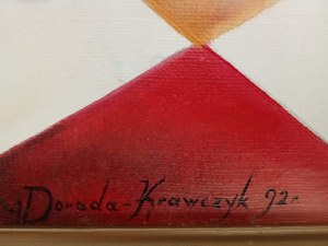 Alina Dorada-Krawczyk (ur. 1952),Bez tytułu (Kompozycja surrealistyczna z różą i dziewczynką), 1992 r.