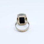Silberring mit schwarzer Matrix Opal Massiv