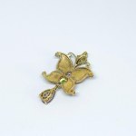 Interesting sterling silver gold-plated butterfly pendant with Amethysts, Peridots and Enamel