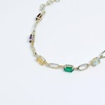 Silver bracelet with natural stones