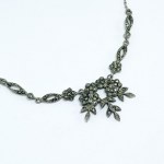 Silver vintage necklace with marcasites