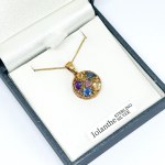 Silver gold-plated necklace with natural stones