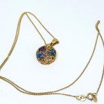 Silver gold-plated necklace with natural stones