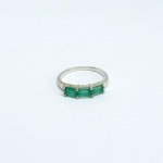 Silver ring with natural Emeralds and White Sapphires