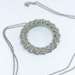 Interesting Silver Necklace with White Topazes