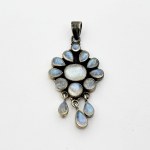 Silver Pendant with Moonstones