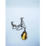 Necklace with amber silver 830