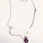 Silver necklace with natural garnets and topaz