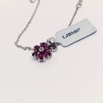 Silver necklace with natural garnets and topaz