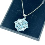 Large silver necklace with natural Topazes