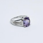 Silver ring with Amethyst and illusion effect