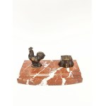 French Art Deco inkwell on marble base