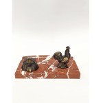 French Art Deco inkwell on marble base