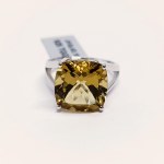 Silver ring with natural olive quartz
