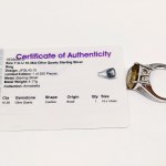 Anello in argento con quarzo olivastro naturale