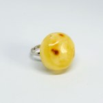 Silver ring with amber dome