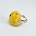 Silver ring with amber dome