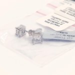 Silver earrings with natural white topazes