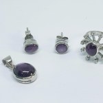 Gold/Silver Set with Star Rubies and 0.10 Ct Diamonds