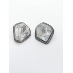 Silver clips with stone, Warsaw