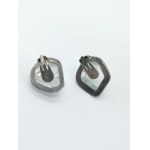 Silver clips with stone, Warsaw