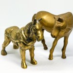 Two brass figurines depicting horses