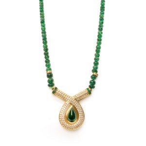 Smaragd-Diamant-Collier