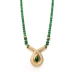 Emerald diamond necklace