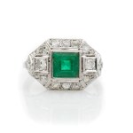 Emerald diamond ring