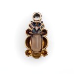 Pendant with smoky topaz and pearls