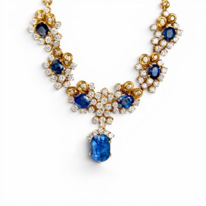 Set di gioielli con zaffiri e diamanti
