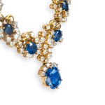 Sapphire and diamond jewelry set